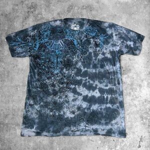Men's Blue Grunge affliction style T-Shirt